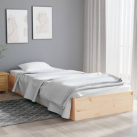 vidaXL Bed Frame without Mattress Solid Wood 90x190 cm Single Single