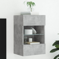 vidaXL TV Wall Cabinet with LED Lights Concrete Grey 40x30x60.5 cm