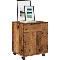 vidaXL Rolling Cabinet Old Wood 45x38x54 cm Engineered Wood