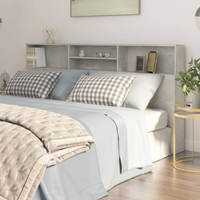 vidaXL Headboard Cabinet Concrete Grey 200x19x103.5 cm