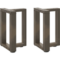 vidaXL Coffee Table Legs T-Shaped 2 pcs Black 28x25x(42-43) cm Steel