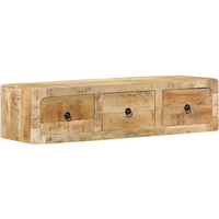 vidaXL Wall-mounted TV Cabinet 100x32x25 cm Solid Wood Rough Mango