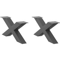 vidaXL Coffee Table Legs X-Shaped 2 pcs Anthracite 70x(30-31) cm Steel