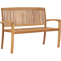 vidaXL 2-Seater Stacking Garden Bench 120 cm Solid Teak Wood