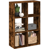vidaXL Room Divider Bookcase Smoked Oak 69.5x29x103.5 cm Engineered Wood