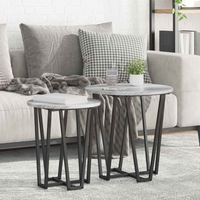 vidaXL Side Table Set 2 pcs Grey sonoma and Black 50 x 50 x 50.5 cm