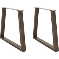 vidaXL Dining Table Legs V-Shape 2 pcs Natural Steel 90x(72-73.3) cm Steel