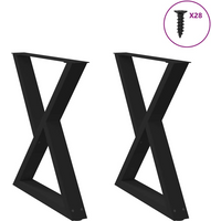 vidaXL Dining Table Legs 2 pcs Black 70x(72-73.3) cm Steel