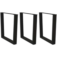 vidaXL Dining Table Legs V-Shape 3 pcs Black 90x(72-73.3) cm Steel