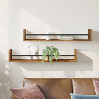 vidaXL Wall Shelf 2 pcs Old wood 80 x 16 x 14 cm Engineered Wood