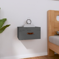 vidaXL Wall-mounted Bedside Cabinet Grey 40x29.5x22 cm