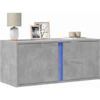 vidaXL TV Wall Cabinet with LED Lights Concrete Grey 80x31x35 cm
