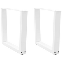 vidaXL Coffee Table Legs V-Shape 2 pcs White 60x(42-43.3) cm Steel