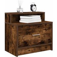 vidaXL Bedside Cabinets with Drawer 2 pcs Smoked Oak 51x31x47 cm