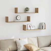 vidaXL Wall Shelves 3 pcs Artisian Oak 80x18x18 cm Engineered Wood