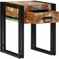 vidaXL End Table Other 40 x 40 x 50 cm Solid reclaimed wood and Metal