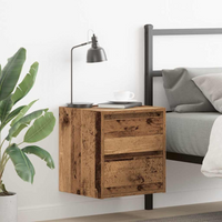 vidaXL Wall-mounted Bedside Cabinets 2 pcs Old Wood 38x34x40 cm