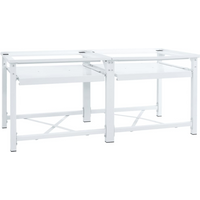 vidaXL Double Washing Machine Pedestal with Pull-Out Shelves White
