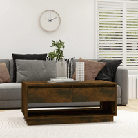 vidaXL Coffee Table Smoked Oak 102.5x55x44 cm Engineered Wood