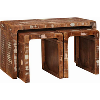 vidaXL Nesting Tables Brown Solid Mango Wood