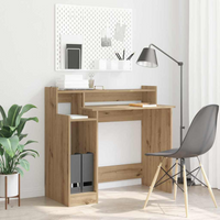 vidaXL Desk with Shelf Artisan oak 97 x 45 x 90 cm Engineered wood