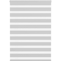 vidaXL Zebra Blind Light Grey 100x150 cm Fabric Width 95.9 cm Polyester