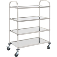vidaXL 4-Tier Kitchen Trolley 107x55x125 cm Stainless Steel
