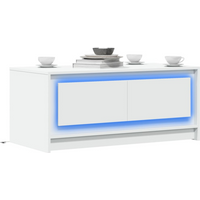 vidaXL Coffee Table with LED Lights White Engineered Wood