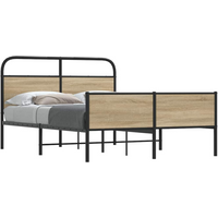 vidaXL Bed Frame without Mattress 120x190 cm Sonoma Oak Engineered Wood