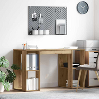 vidaXL Desk with Shelf Artisan Oak 130 x 50.5 x 75 cm Engineered Wood
