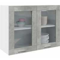 vidaXL Hanging Glass Cabinet Lyon Concrete Grey 80x31x60 cm