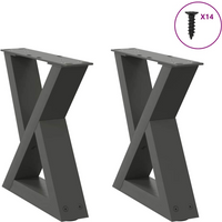 vidaXL Coffee Table Legs 2 pcs Anthracite 30x(30-31.3) cm Steel