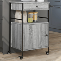 vidaXL Kitchen Trolley Grey Sonoma 56x43x89.5 cm Engineered Wood