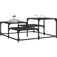 vidaXL Coffee Table Black 87.5x87.5x40 cm Engineered Wood