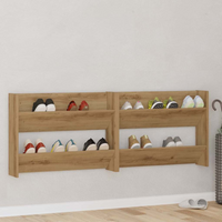 vidaXL Wall Shoe Cabinets with Shelf Artisan oak Engineered wood
