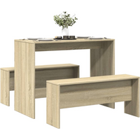 vidaXL 3 Piece Dining Table and Bench set Sonoma Oak Engineered Wood