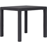 vidaXL Garden Table Brown 79x79x72 cm Plastic Rattan Look