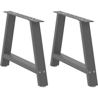 vidaXL Coffee Table Legs A-Shaped 2 pcs Black 60x(42-43) cm Steel