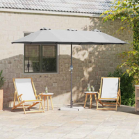 vidaXL Garden Parasol Sand 370 x 197 x 239 cm Powder-coated steel