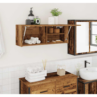 vidaXL Bathroom Wall Cabinet Old Wood 80x25x30 cm Engineered Wood