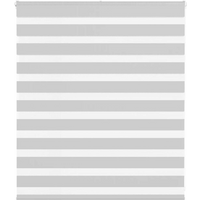 vidaXL Zebra Blind Light Grey 125x100 cm Fabric Width 120.9 cm Polyester