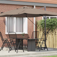 vidaXL Cantilever Roma Parasol Taupe and Black 352 x 251 x 260 cm