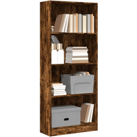 vidaXL Bookcase Smoked Oak 60x24x143 cm Engineered Wood