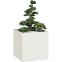 vidaXL Planter White 80x80x80 cm Steel