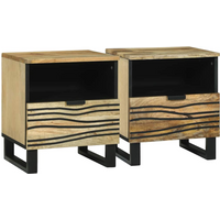 vidaXL Bedside Cabinet 2 pcs Brown 40 x 33 x 46 cm Solid mango wood