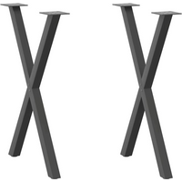vidaXL Dining Table Legs X-Shaped 2 pcs Anthracite 57x(72-73) cm Steel