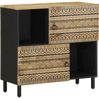 vidaXL Sideboard 80x33.5x75 cm Solid Rough Wood Mango