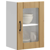 vidaXL Kitchen Wall Cabinet with Glass Door Lucca Artisan Oak