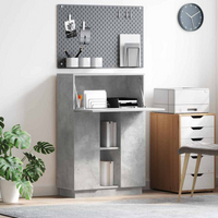 vidaXL Desk Concrete Grey 71.5 x 31.5 x 106.5 cm Engineered Wood