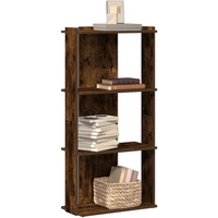 vidaXL Bookcase 3-Tier Smoked Oak 60x30x120 cm Engineered Wood
